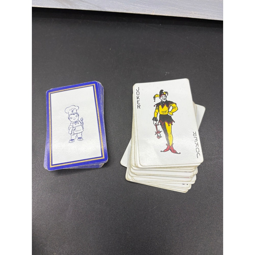 Vintage Chef Boy Playing Cards Blue White Gold Border Collectible Deck - Picture 3 of 3
